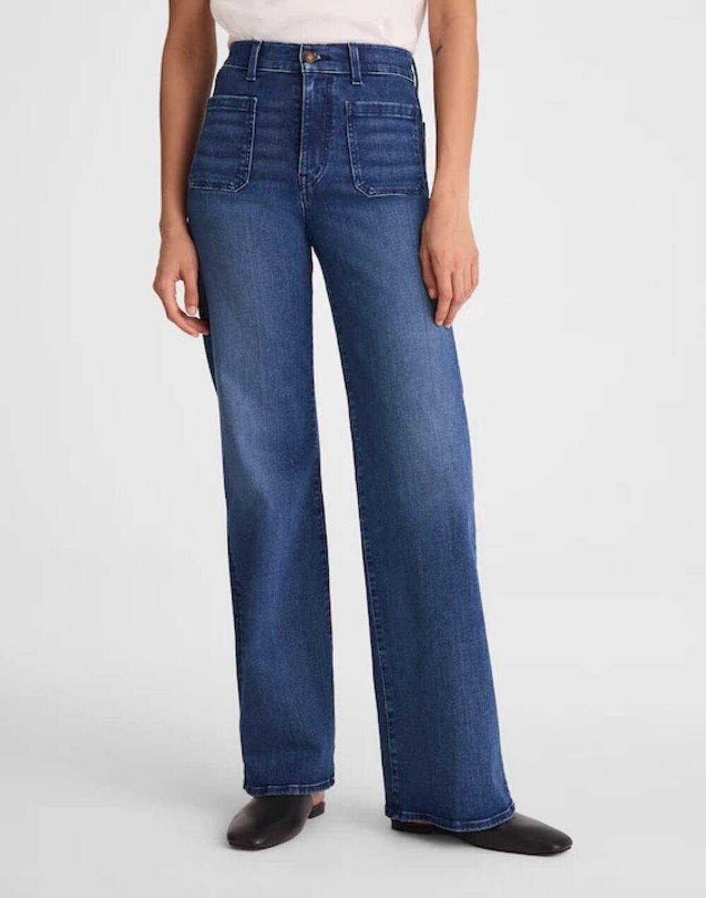 Madewell The Petite Emmy Wide-Leg Jean in Pelion Wash Size 32P
